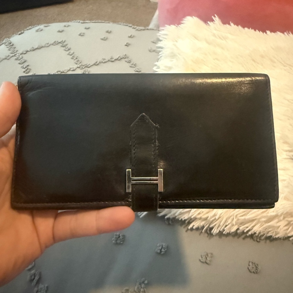 Hermès Béarn Wallet Black Leather